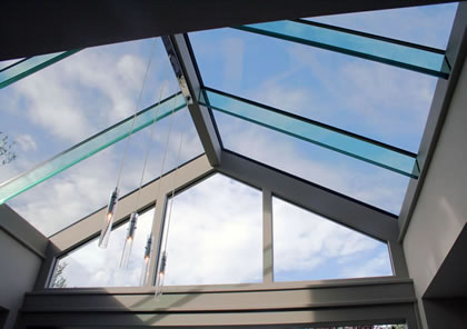 Conservatory roof with glass rafters in Putney, London