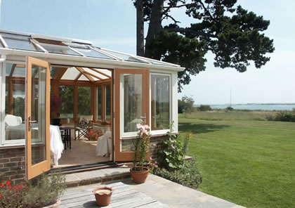 Conservatory extension with aluminium clad exterior near Portsmouth, Hampshire