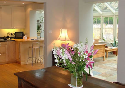 Conservatory kitchen with sitting area near Henley on Thames, Bucks
