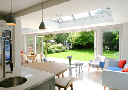 Orangery Kitchen Extension provides dining and living areas in South West London