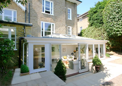 Classic Orangery on listed house in Wimbledon, London