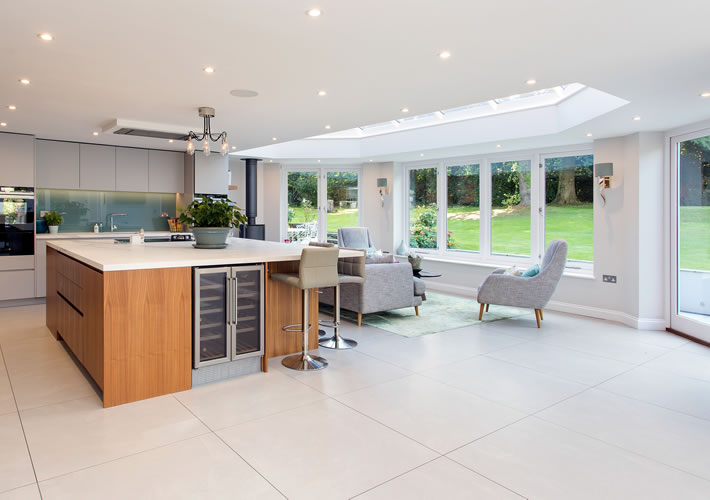 Modern kitchen extension with large roof lantern